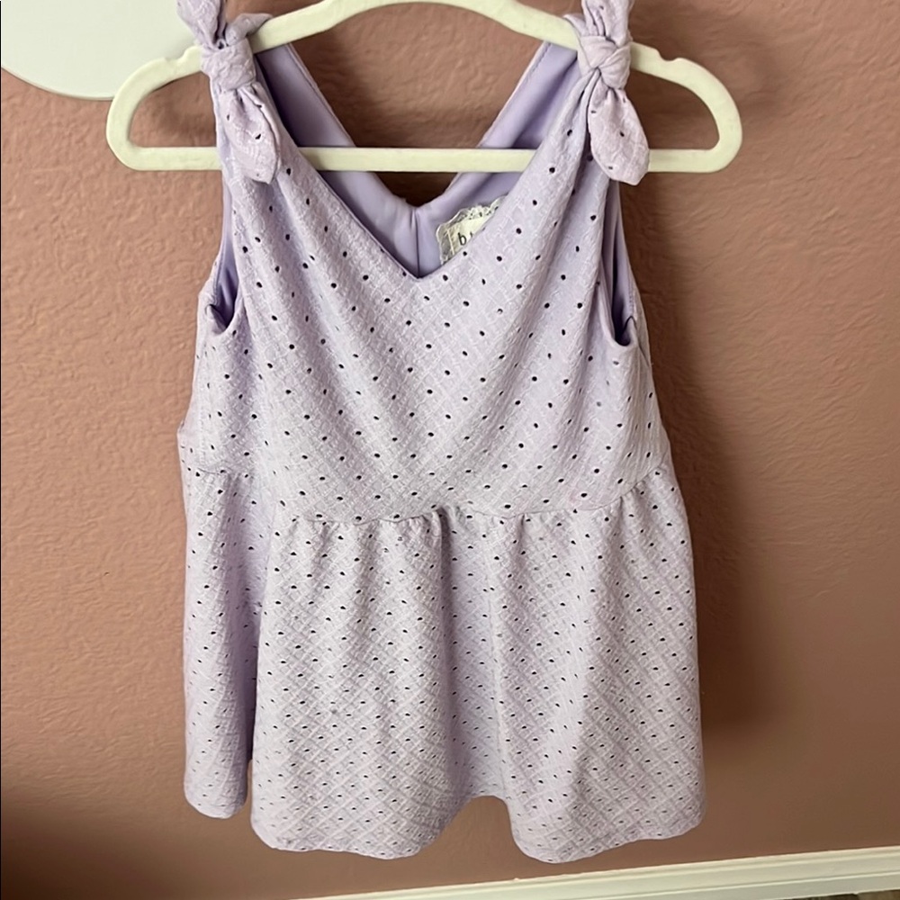 btween Lilac Eyelet Top with Knotted Straps